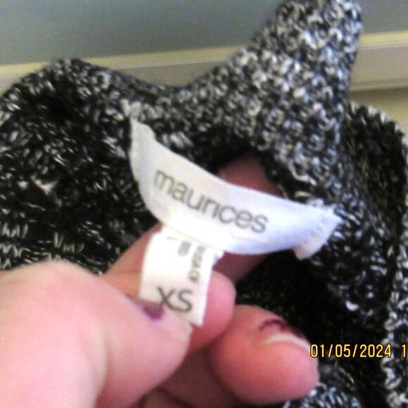 Extra Small Knit Sweater in Black and Grey Tones - Picture 3 of 3